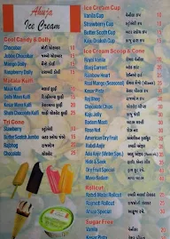 Ahuja Ice Cream menu 1