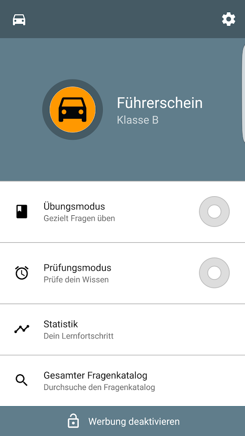 Android application Auto Führerschein Theorie 2016 screenshort
