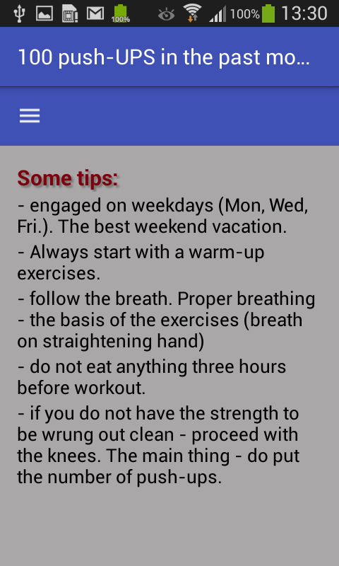 100 push-ups in the past month Screen 3