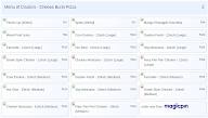 Crusto's - Cheese Burst Pizza menu 2