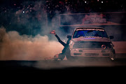 Kyla Oliphant during a drifting competition. Supplied