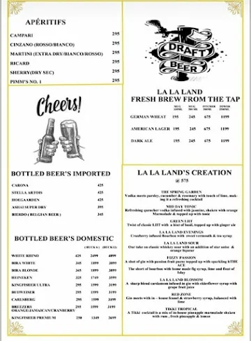 La La Land Brew Pub menu 