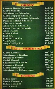 Hotel Sri Devi Bhavan menu 3