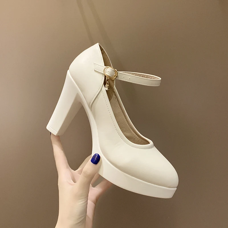 Title 2, Tacones altos de mujer de color sólido con punt...