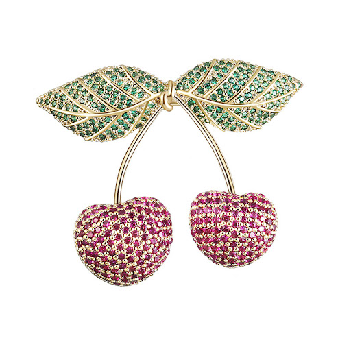 Title 6, Womens Fruit Pin Cherries Temperament Brooch. ...