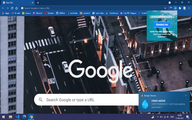 Stay hydrated chrome extension