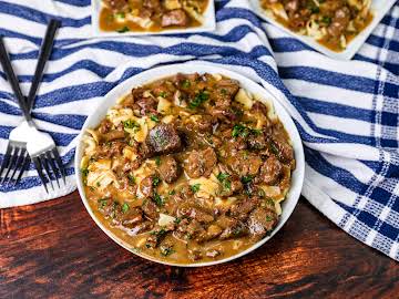 Nana's Beef Tips with Noodles