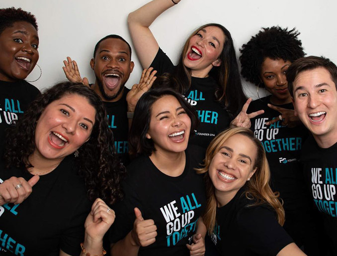 A happy group of people giving pose for photo