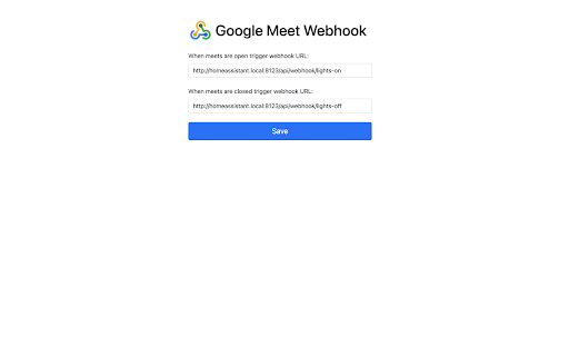 Google Meet webhook