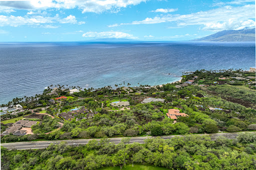 Aerial view of lush coastal villas - Luxury land for sale in Kihei