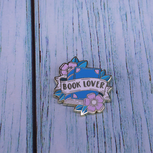 Title 2, Fashionable Book Brooch with Flower Badge. Elev...