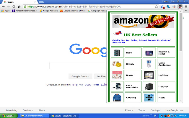 UK Amazon BestSellers Menu chrome extension