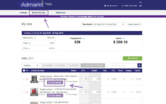 Tweaks for Kijiji Admarkt chrome extension