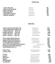 Pandit Paratha menu 1