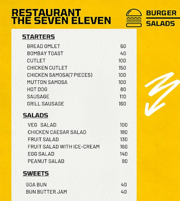 Restaurant The Seven Eleven menu 