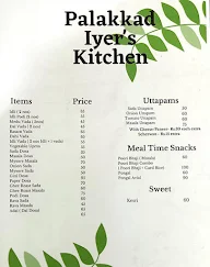 Palakkad Iyers Kitchen menu 1