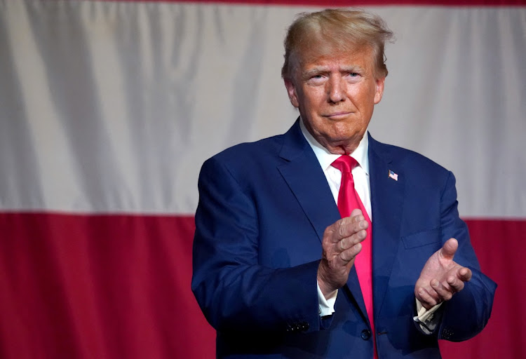 Former US president and Republican presidential candidate Donald Trump speaks at the Georgia Republican Party convention in Columbus, Georgia, the US, June 10 2023. Picture: MEGAN VARNER/REUTERS