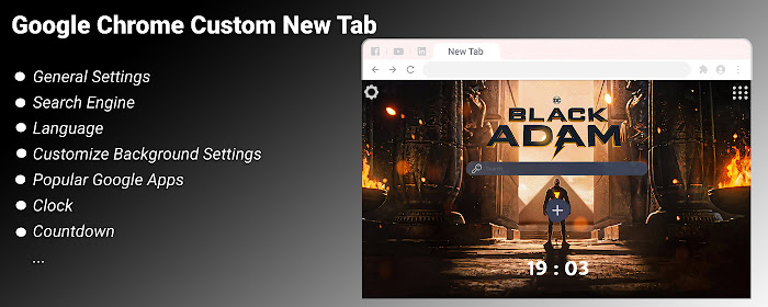 Black Adam Wallpapers New Tab marquee promo image