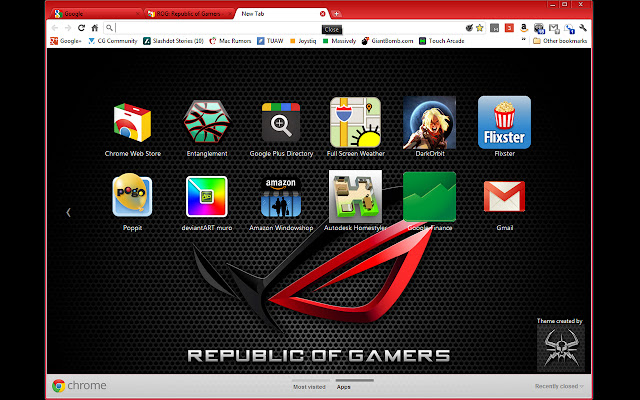 WF gamer asus theme google chrome