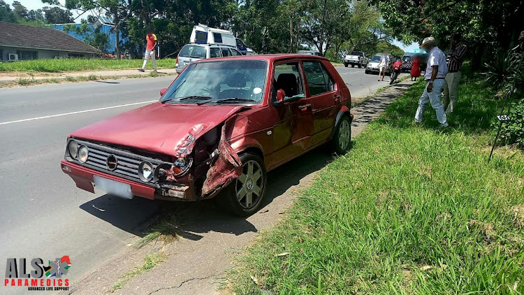 A biker, believed to be in his seventies, collided with a car in Pinetown, KwaZulu-Natal, on Saturday morning.