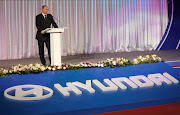 Russian President Vladimir Putin speaks during the opening ceremony of a Hyundai plant in St.Petersburg in 2010. 