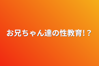 お兄ちゃん達の性教育!？