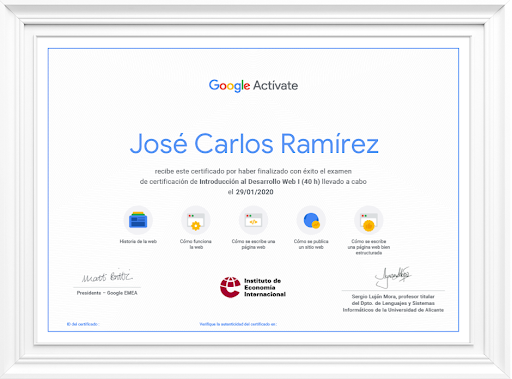 Es una suerte que cada vez cortina Curso de Introducción al Desarrollo Web: HTML y CSS (1/2) - Google Actívate