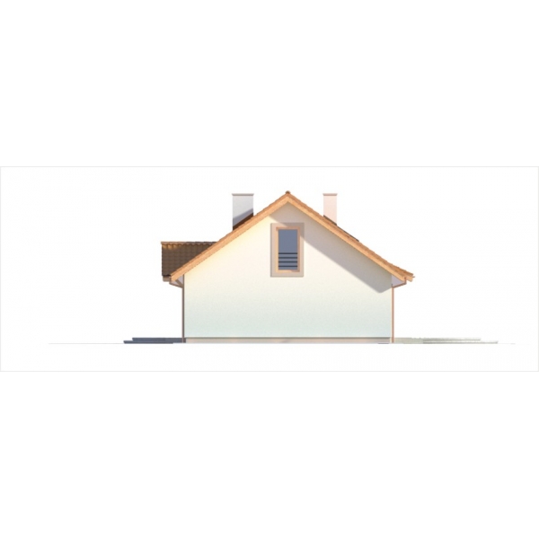 Elewacja nr 4 projektu domu Gienia 2 wersja B pojedynczy garaż