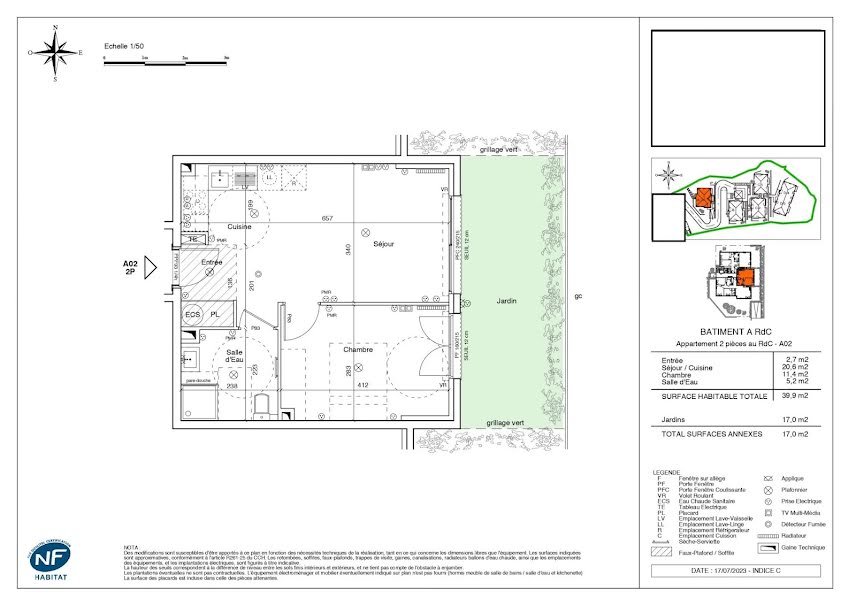 Vente appartement 2 pièces 39.9 m² à Menton (06500), 265 000 €