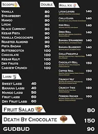 Flavours Ice Cream menu 3