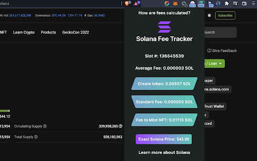 Solana Fee Tracker