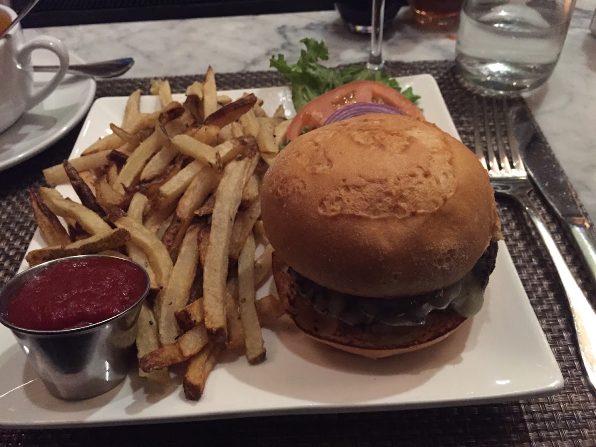 Gluten free burger and fries! Really good!