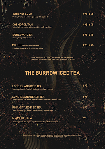 The Burrow menu 