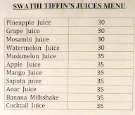 Swathi Tiffins menu 2