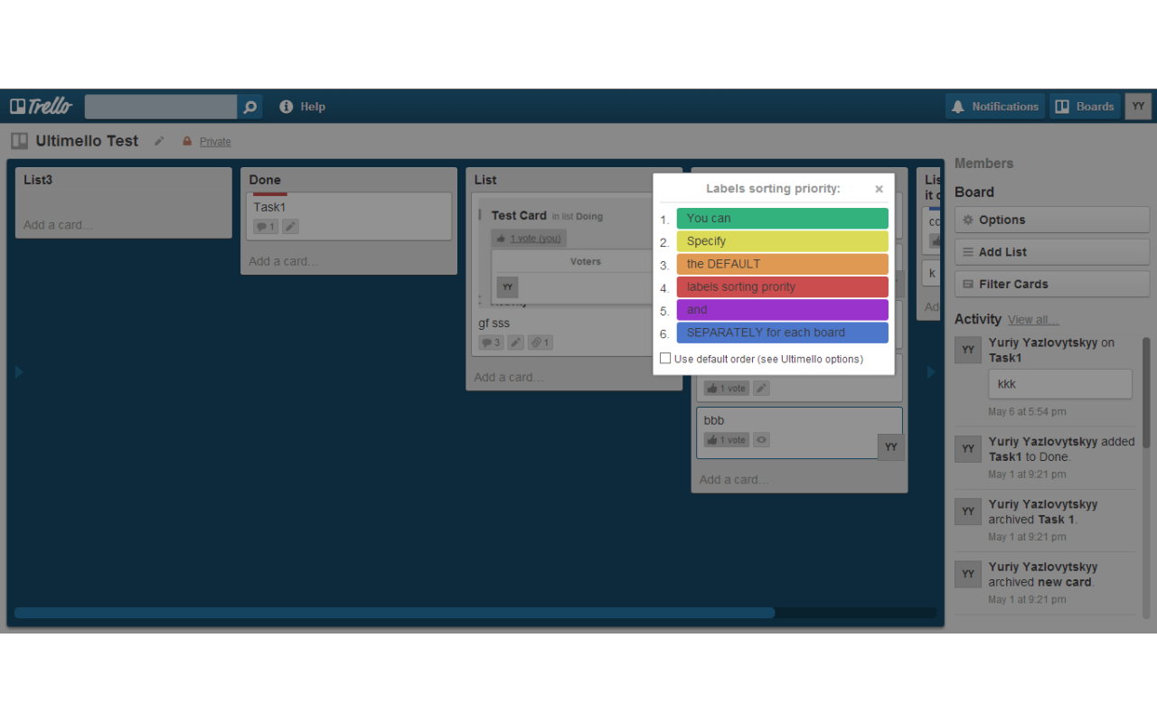 Ultimello, the features pack for Trello Preview image 1