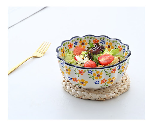 Title 6, Polish Lace Bowl Home Use Set, Ceramic Nordic B...