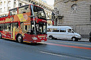  The famous red tourist bus.