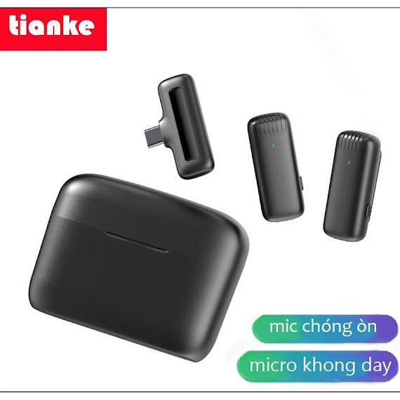 Mic Thu Am Livestream Khong Day Mini Cho Điện Thoại Micro Không Dây Cài Áo Thu Âm Khử Tiếng Ồn Dùng Cho Livestream