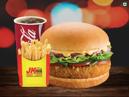 Mumbai Burger + Fries + Coke (300 Ml)