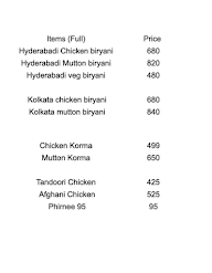 Dum Biryanis menu 1