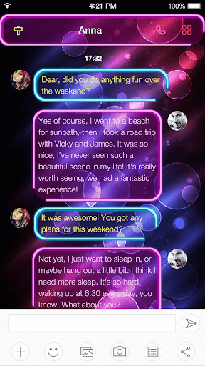 Neon Night Messages Theme