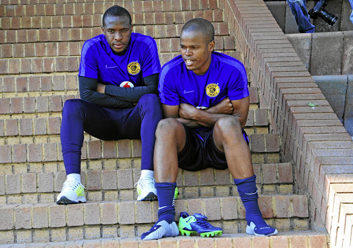 Kaizer Chiefs' George Maluleka, left, can connect from defensive midfield to strikers, while Willard Katsande, right, is more aggressive, reckons Siyabonga Nkosi. / Aubrey Kgakatsi/ BackpagePix