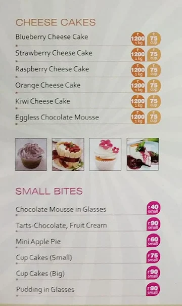 Cakes N More menu 