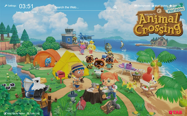 Animal Crossing New Horizons New Tab HD Theme