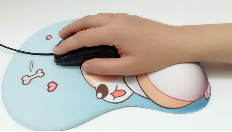 Keji köpek mousepad bilek desteğiyle, kızlar için karikatür desenli, yaratıcı tasarım, PP silikon bileklik, rahatlık ve stil için ideal.