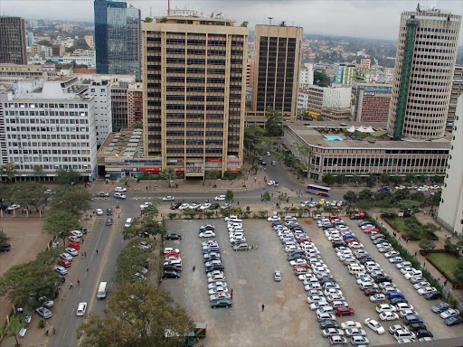 An aerial view of Nairobi CBD. Photo/File