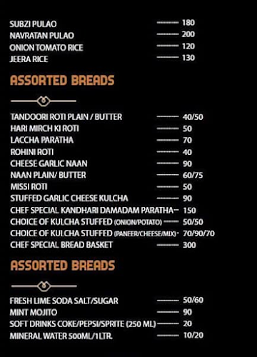 Nefer Kitchens menu 