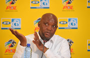 Mamelodi Sundowns coach Pitso Mosimane speaks during the MTN8 press conference ahead of the first leg semifinal clash away to Cape Town City on Saturday August 25 2018. 
