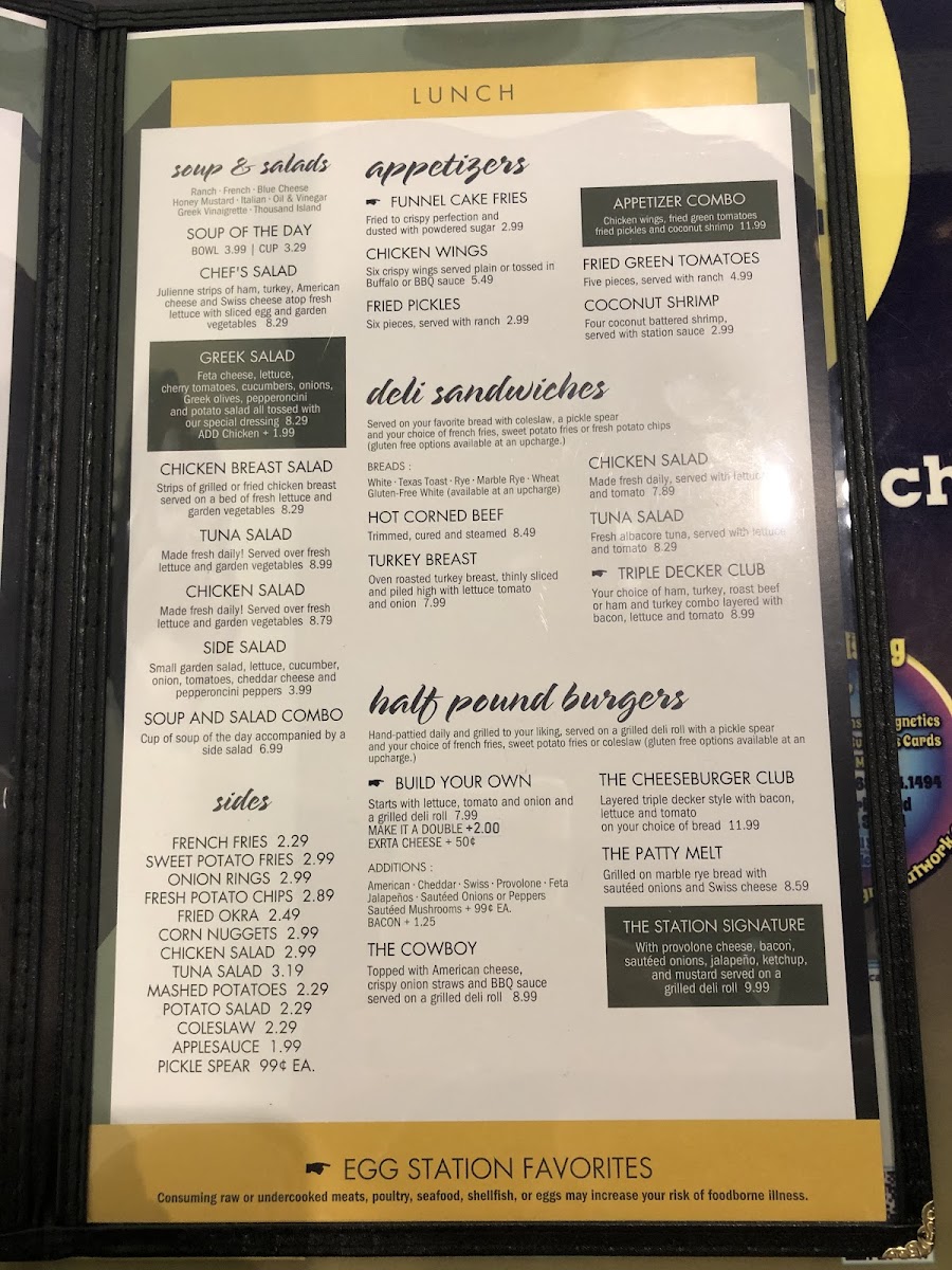 Egg Station gluten-free menu