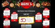 Beni Sweets Corner & Restaurant menu 2